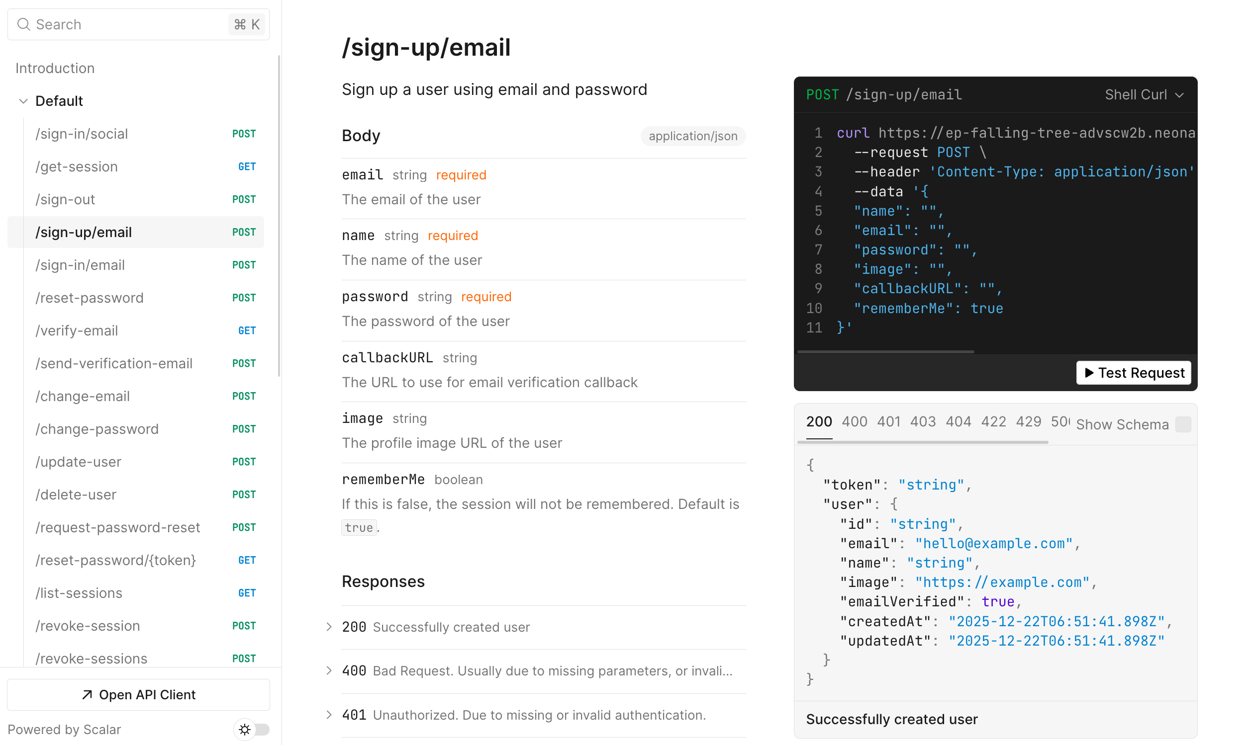 Managed Better Auth Open API Reference