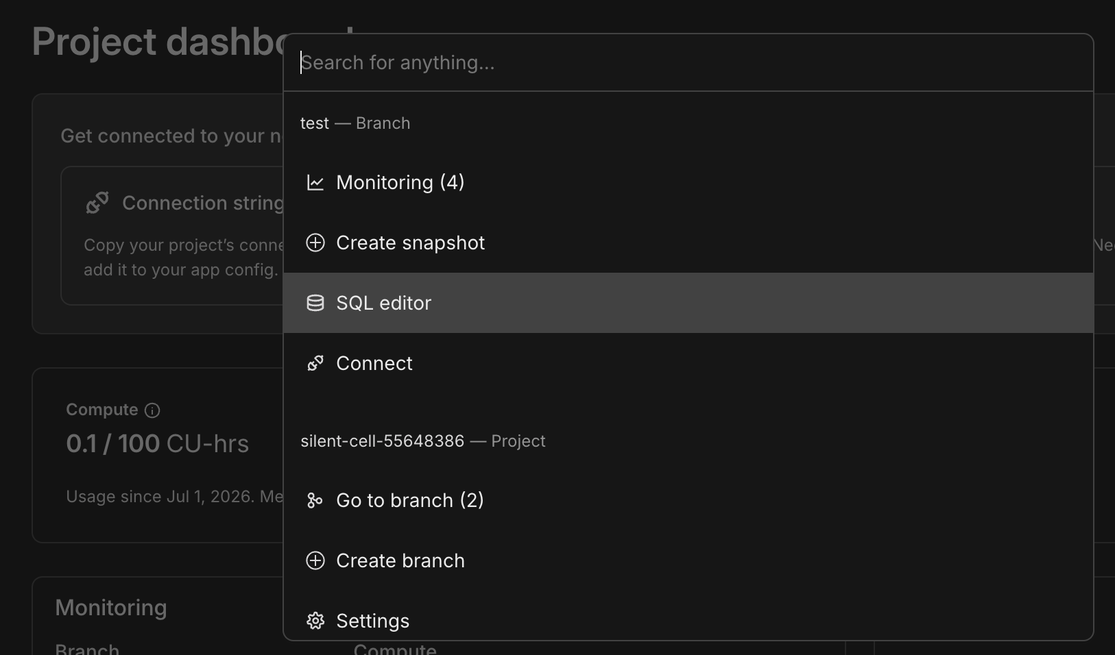 OptiTech Console command bar