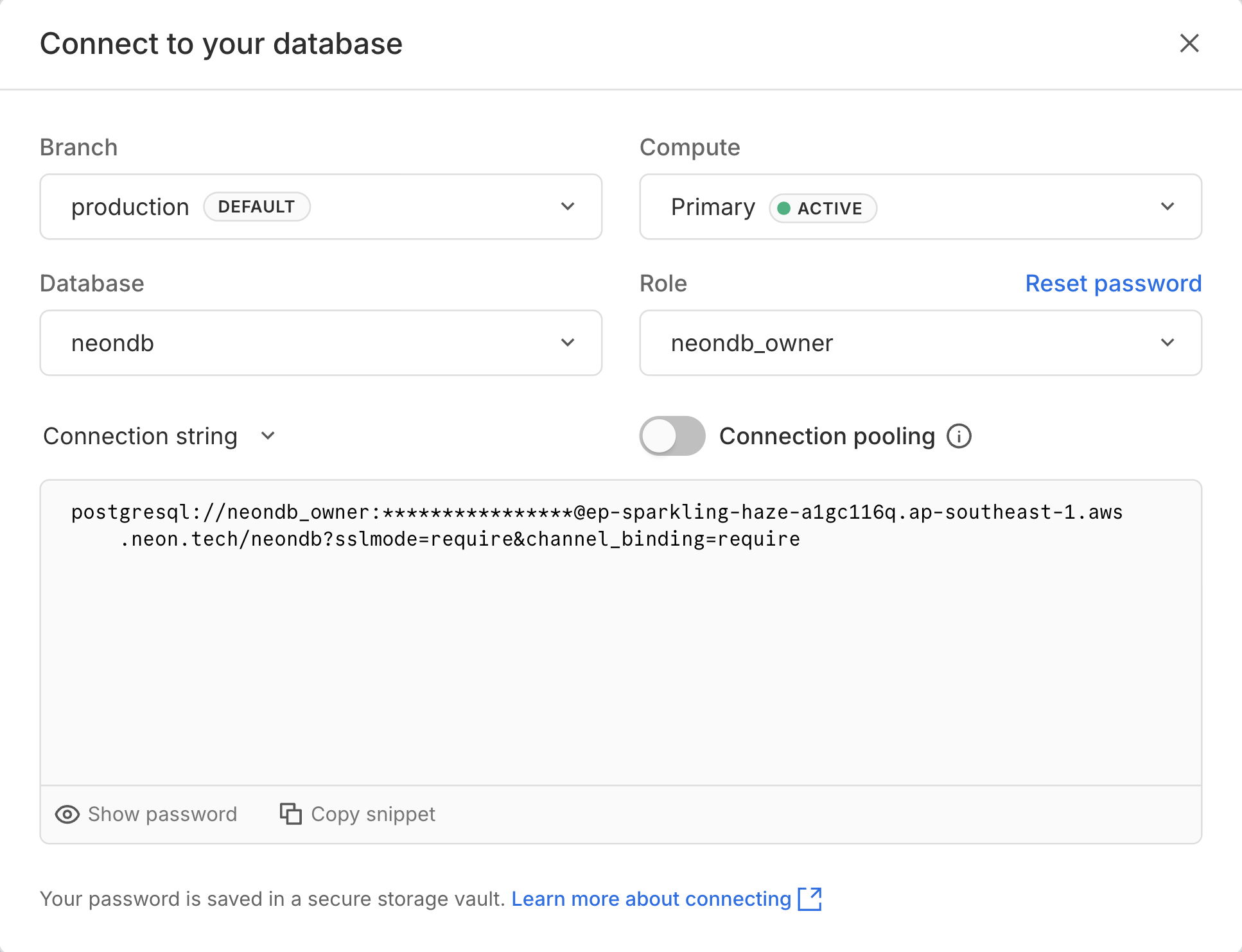 OptiTech Connection String without pooling