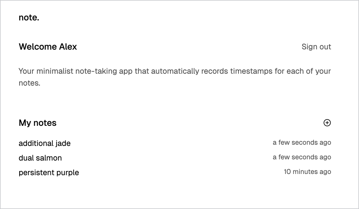 Notes app UI