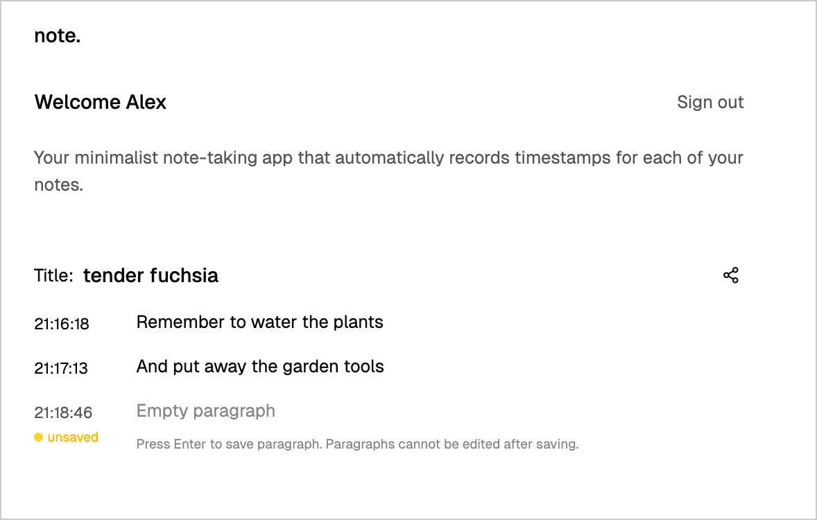 New note UI
