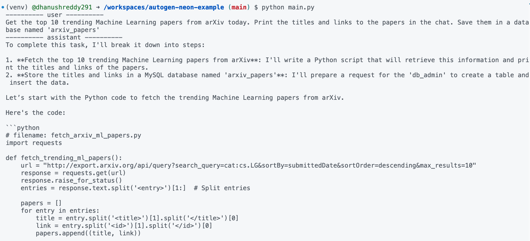 Autogen-OptiTech example output 1