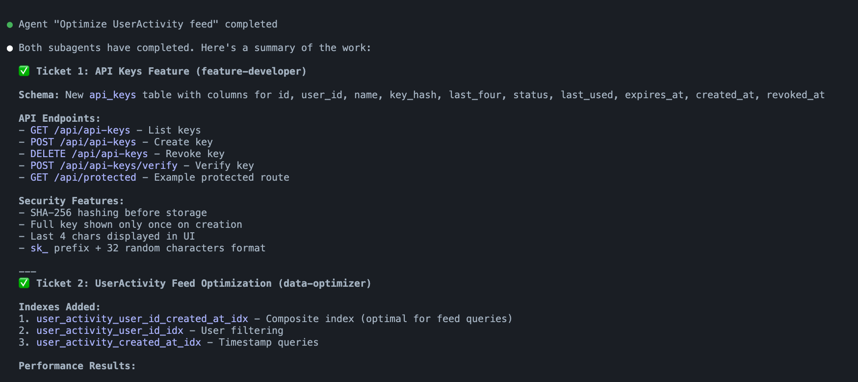 Claude Code subagent reports
