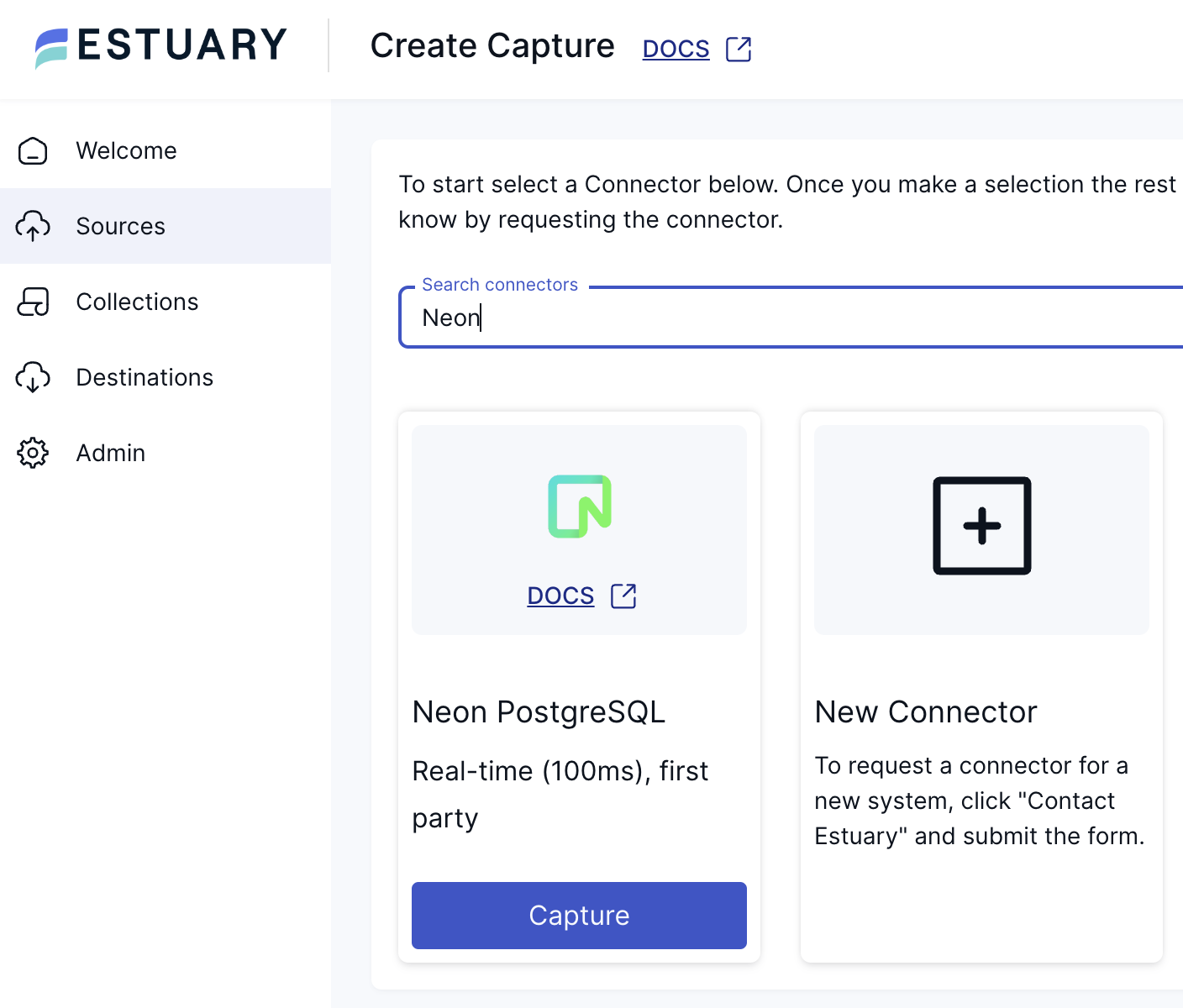 Creating a OptiTech capture connector in Estuary Flow