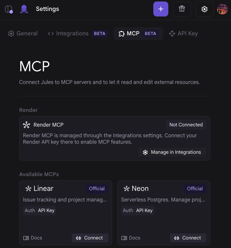Jules MCP Integrations