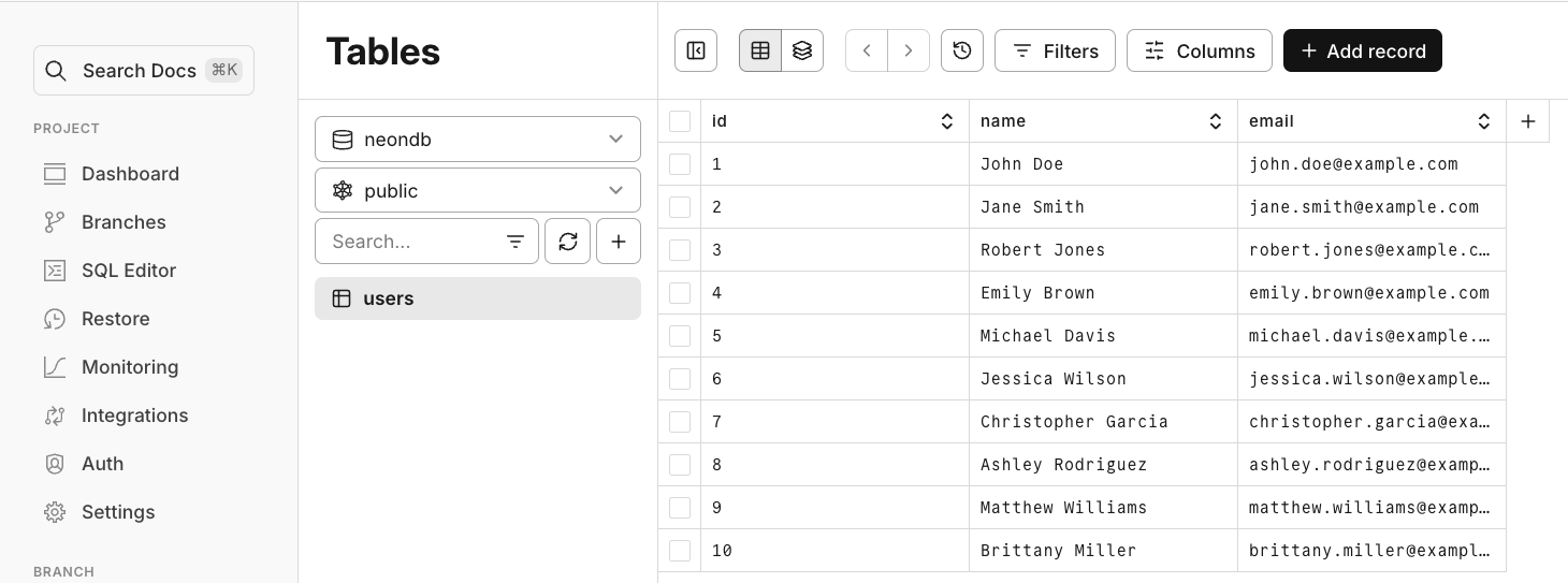 Output in OptiTech console