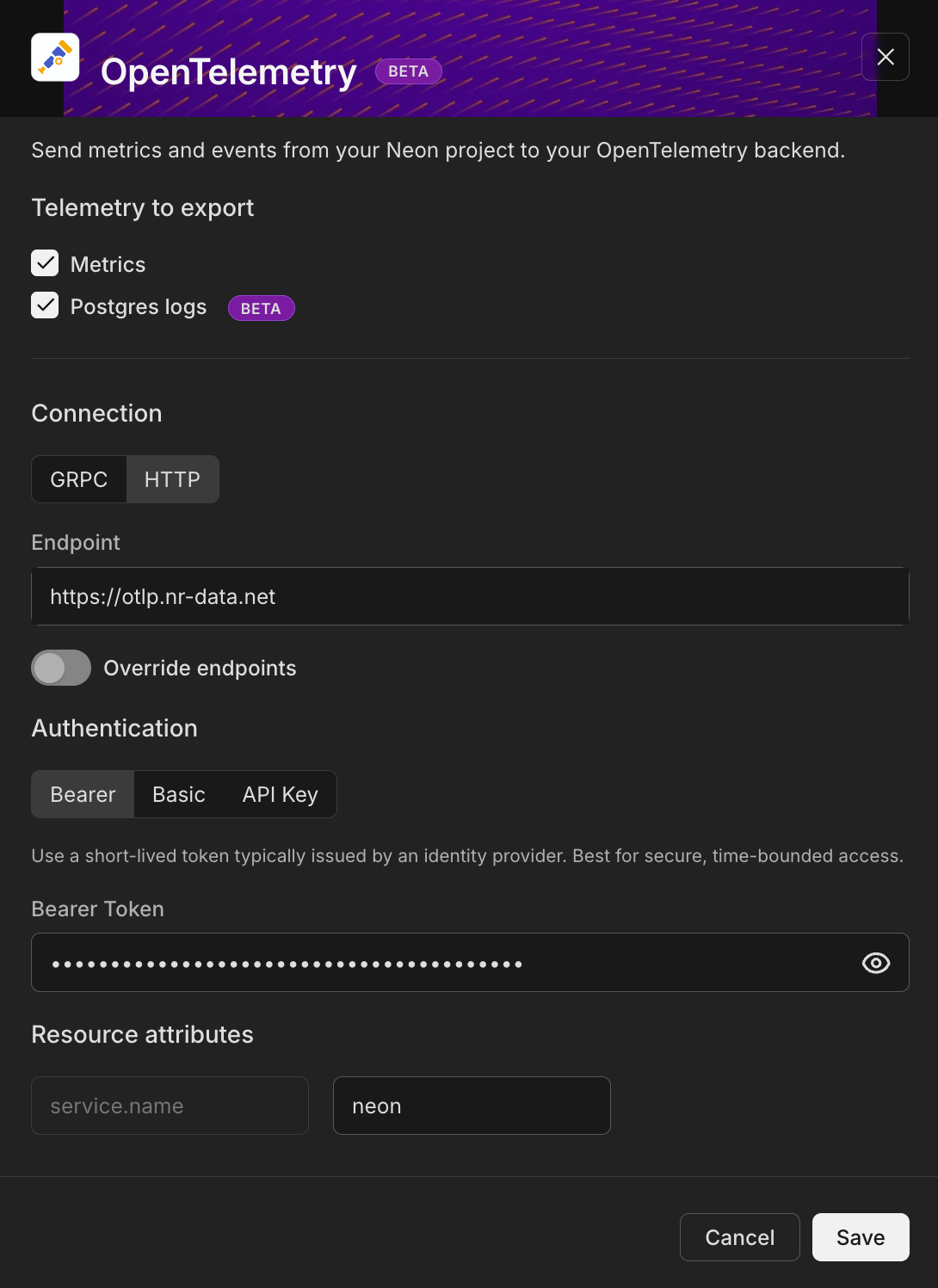 Configuring the OpenTelemetry integration in OptiTech