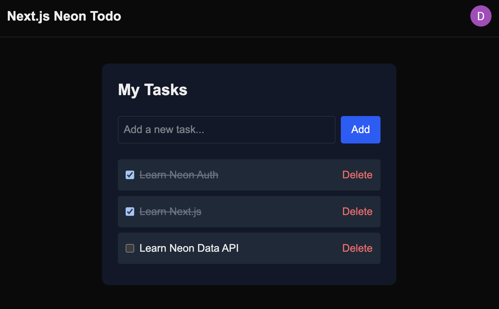Todo App Screenshot