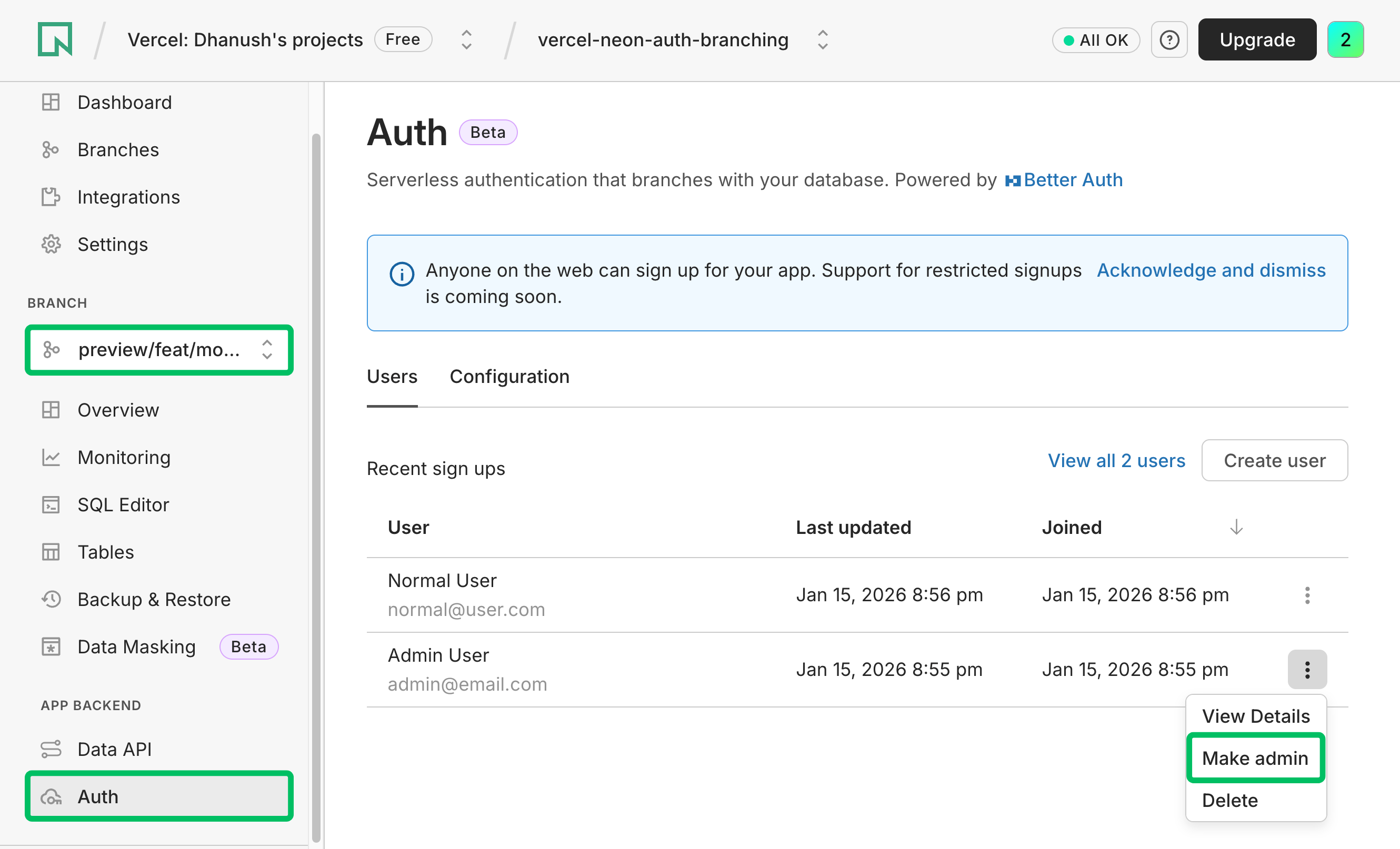 Assign admin role in OptiTech Console