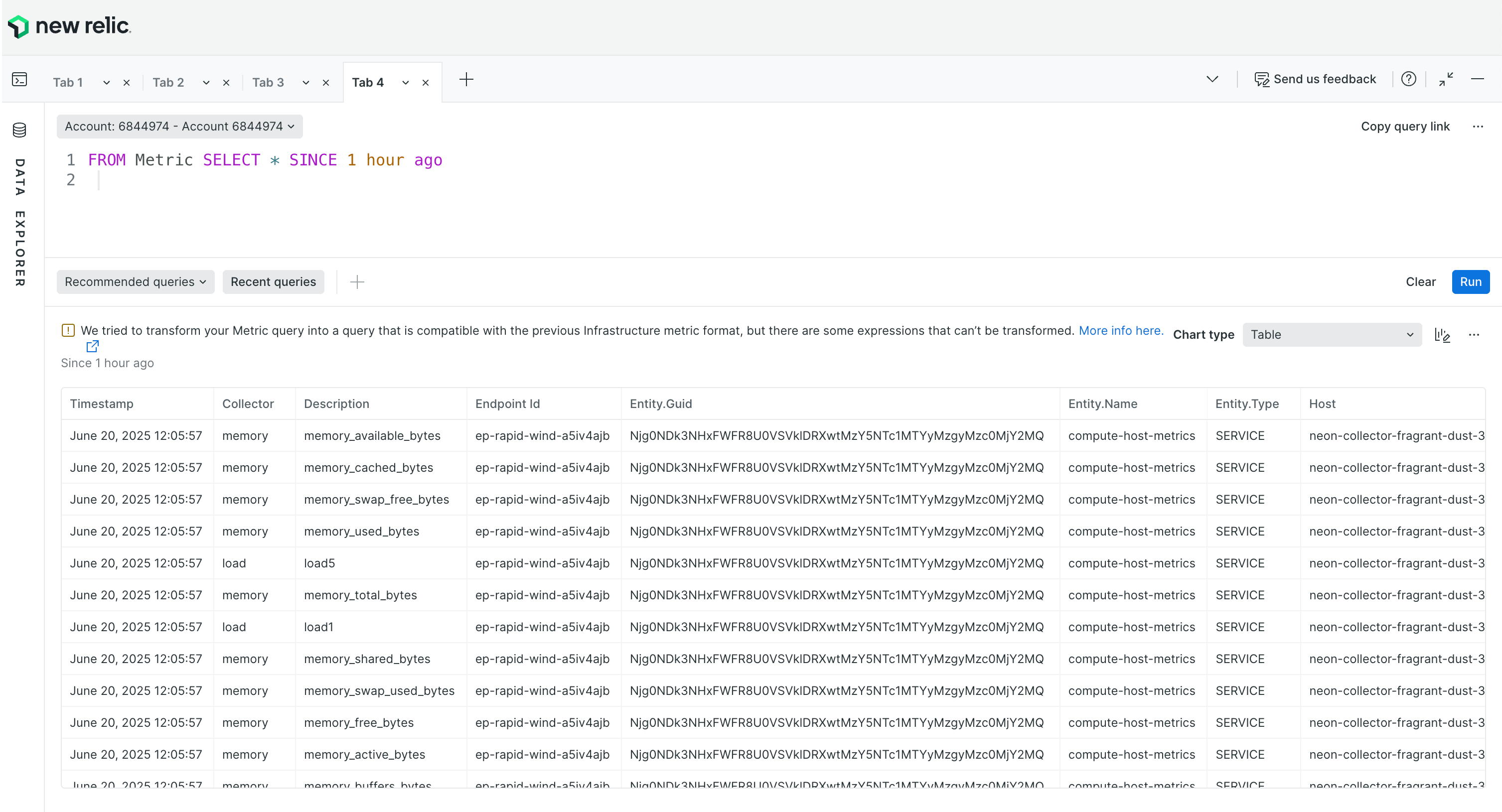 OptiTech metrics appearing in New Relic