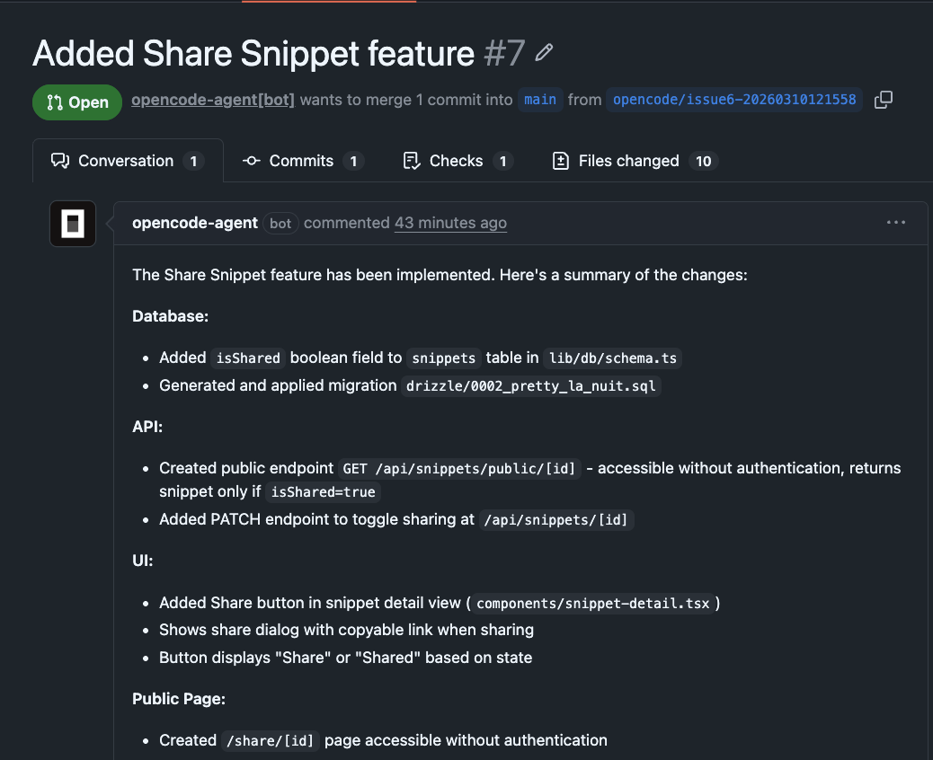 Example PR created by OpenCode with OptiTech branching