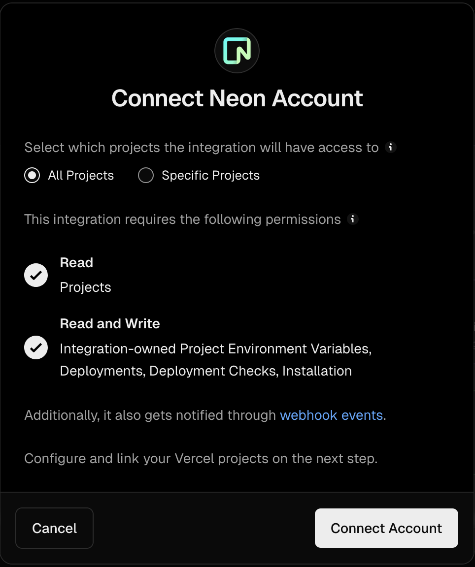 Connect OptiTech Account Projects