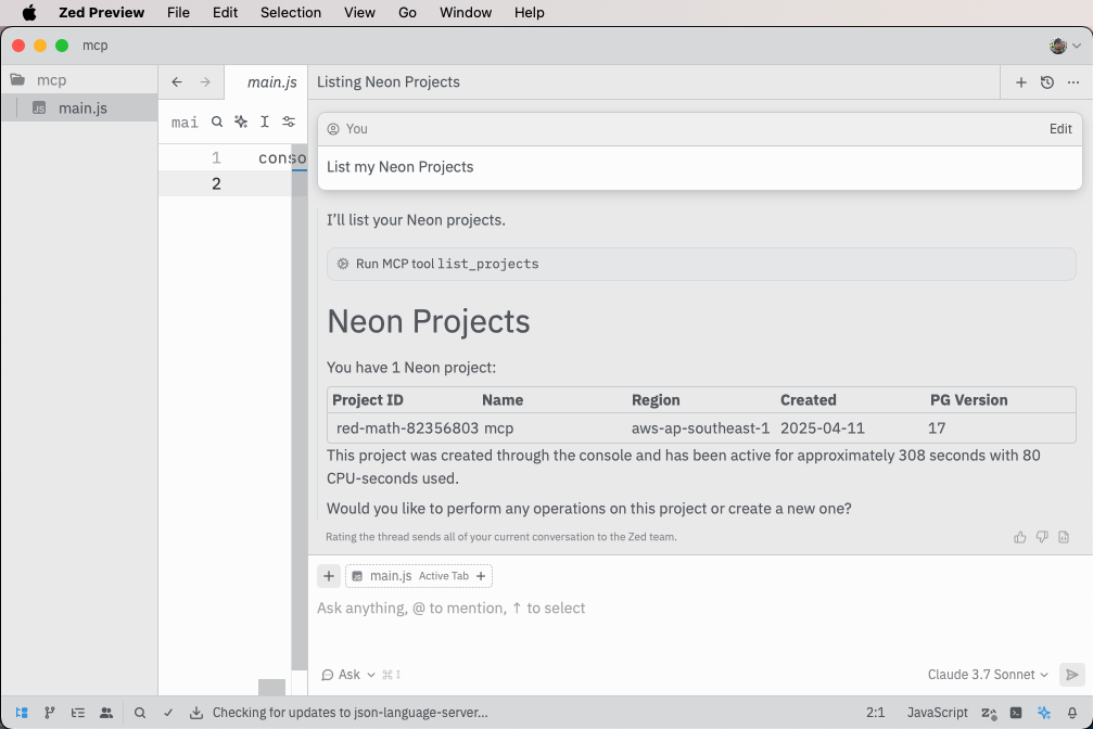 Zed list projects
